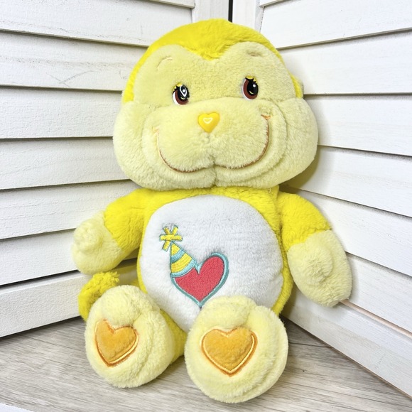 Vtg 2004 Care Bear Cousins Playful Heart Monkey Plush 14" Yellow Clean! - Picture 1 of 7